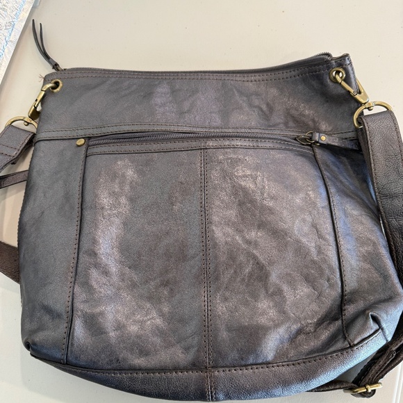 Fossil Silver Leather Crossbody - Picture 8 of 8